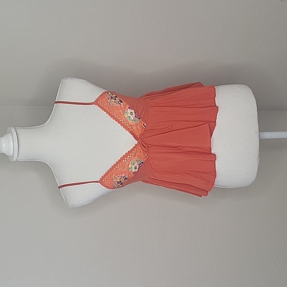 Savage X Fenty Dolled Up Sleep Cami Spiced Orange with Lace Cheeky - Picture 1 of 15
